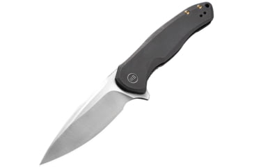 Image of We Knife Co Ltd Kitefin Framelock Black SW Folding Knife, 3.25 satin finish CPM S35VN stainless blade, Black stonewash finish titanium handle, 2001G
