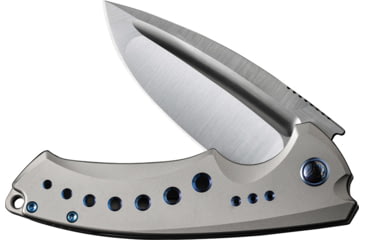 Image of We Knife Co Ltd Nexusia Gray Folding Knife, 4.5in Closed, 3.5in Satin CPM-20CV Stainless Drop Point Blade, Gray Titanium Handle, Nylon Case, WE22044-2