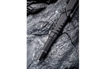 Image of We Knife Co Ltd Tactical Pen, 5in Overall, Pocket Clip, Glass Breaker, Bolt Action Open/Close, Blue Plastic Storage Case, Titanium Construction, Black, Black, TP02D