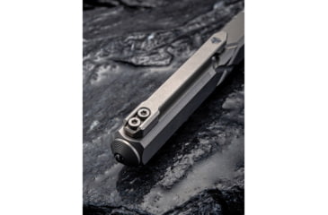 Image of We Knife Co Ltd Tactical Pen, 5in Overall, Pocket Clip, Glass Breaker, Bolt Action Open/Close, Blue Plastic Storage Case, Titanium Construction, Gray, Gray, TP02C
