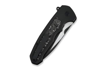Image of We Knife Co Ltd Starlash Flipper Knife Black Titanium Handle With Aluminum Foil Carbon Fiber Inlay 3.97inch Black Stonewashed Bohler M390 Blade, Satin Flat