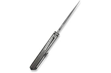 Image of We Knife Co Ltd Weknife Quinseris Flipper &amp; Thumb Stud Knife Crystalized Silver Titanium Handle With Jungle Wear Fat Carbon Fiber Inlay 3.96inch Fafnir Damasteel Blade We23093-ds1 - WE23093-DS1