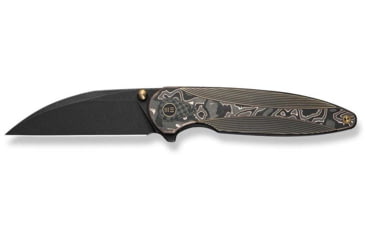 Image of We Knife Co Ltd Weknife Zenthra Flipper &amp; Thumb Stud Knife Bronze / Black Titanium Handle With Copper Foil Carbon Fiber Inlay 3.3inch Black Stonewashed Bohler M390 Blade We24021c-3 - WE24021C-3
