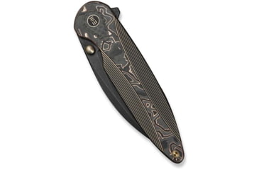 Image of We Knife Co Ltd Weknife Zenthra Flipper &amp; Thumb Stud Knife Bronze / Black Titanium Handle With Copper Foil Carbon Fiber Inlay 3.3inch Black Stonewashed Bohler M390 Blade We24021c-3 - WE24021C-3