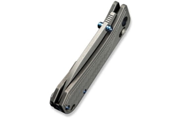 Image of We Knife Co Ltd Weknife Bougie Banter Thumb Stud &amp; Crossbar Lock Knife Upscale Art Deco Styling On Gray Titanium Handle 2.91inch Gray Stonewashed Cpm S45vn Blade We24009-2 - WE24009-2