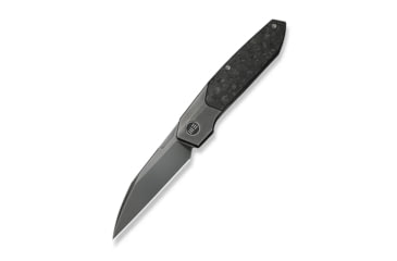 Image of WEKNIFE Brr15 Flipper Knife Polished Gray Titanium Handle With Shredded Carbon Fiber Inlay (3.25" Polished Gray Bohler M390 Blade)