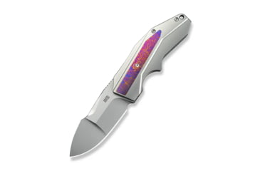 Image of WEKNIFE Coral SLT Flipper Knife Polished Bead Blasted Titanium Handle With Timascus Inlay (2.95" Polished Bead Blasted CPM 20CV Blade)