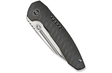 Image of We Knife Co Ltd Weknife Micro Trogon Thumb Stud Knife Tiger Stripe Pattern Flamed Titanium Handle - WE24043-3