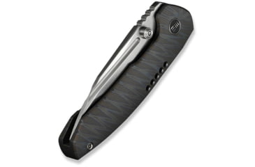 Image of We Knife Co Ltd Weknife Micro Trogon Thumb Stud Knife Tiger Stripe Pattern Flamed Titanium Handle - WE24043-3