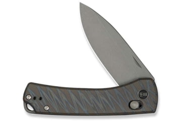 Image of We Knife Co Ltd Weknife Nightblade Crossbar Lock Knife Tiger Stripe Pattern Flamed Titanium Handle 2.98inch Gray Stonewashed Cpm 20cv Blade We22046-3 - WE22046-3