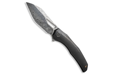 Image of We Knife Co. WE Knife Co. Ignio Frame Lock Knife Black SW Titanium 3.5" Damasteel, Black, Damascus, adult, BHQ-190060