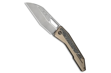 Image of We Knife Co. WE Knife Co. Inceptus Frame Lock Knife Champagne Ti + Al Foil CF 3.6" Satin, Gray, Bohler M390, adult, BHQ-230712