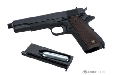 Image of WE-Tech Latest Gen2 Full Metal 1911 GI Full Size Airsoft GBB Pistol, CO2, Black/Brown, WE-E017C-BK