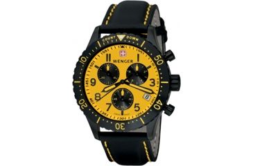 Image of Wenger AeroGraph Chronograph Mens Yellow Dial w/ Black Strap 77002
