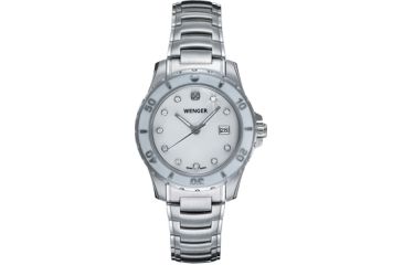 Image of Wenger Ladies Sport Swiss Watch w/ white Mother of Pearl dial, with crystals bracelet 70388