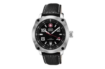 Image of Wenger Mens Outback Sport Watch w/ Black and white dial/black Leather strap 79375