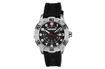 Image of Wenger Mens Roadster Sport Watch w/ Black Dial, Black Rubber Strap 851.101