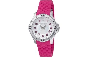 Image of Wenger Womens Squadron White Dial, Pink Numbers, Pink Strap 0121.101