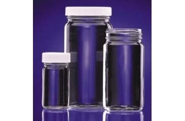 Image of Wheaton AC Round Bottles, Wheaton W217001 White Polypropylene Cap With Fluoropolymer Resin-Faced Foamed Polyethylene Liner, Convenience Packed