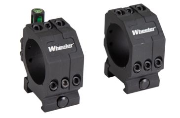 Image of Wheeler Engineering Picatinny Rail Scope Rings, 1in, High, Black, 1099903