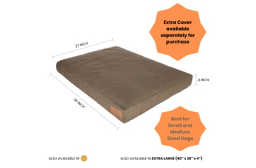 Image of White Duck Dog Bed, Brown, 40inx28inx4in, FBA-PBB-3423