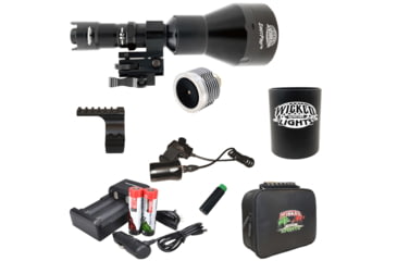 Image of Wicked Hunting Lights ShotPro Red Ultra-Max LED Extreme Range Night Hunting Light Kit, Black, W2093
