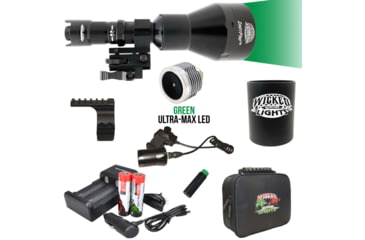 Image of Wicked Hunting Lights ShotPro Ultra-Max LED Extreme Range Night Hunting Light Kit, Green, W2092