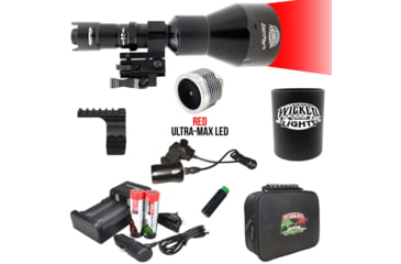 Image of Wicked Hunting Lights ShotPro Ultra-Max LED Extreme Range Night Hunting Light Kit, Red, W2093
