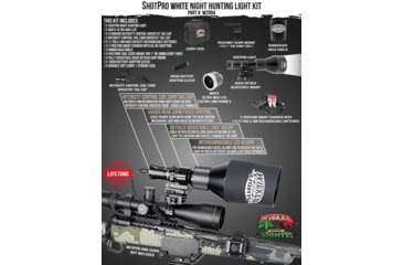 Image of Wicked Hunting Lights ShotPro Ultra-Max LED Extreme Range Night Hunting Light Kit, White, W2094
