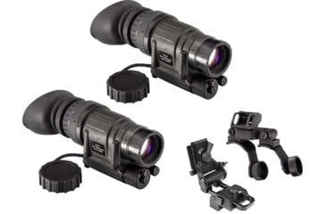 Image of Wilcox G11 Night Vision Goggle Mount, TRYBE Optics PVS-14 GEN 3 White Phosphor Night Vision Monocular, Min 1600 FOM, 64-72 lp/mm, Regular, and TRYBE Optics PVS-14 Dual Bridge Mounting System