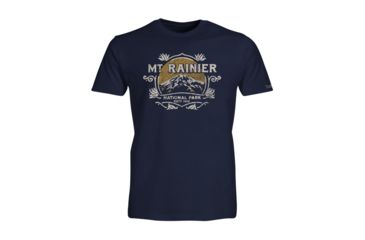 Image of Wilder and Sons Mount Rainier National Park Short Sleeve T-Shirt, Extra Large, Navy WSN01291-Navy-XL