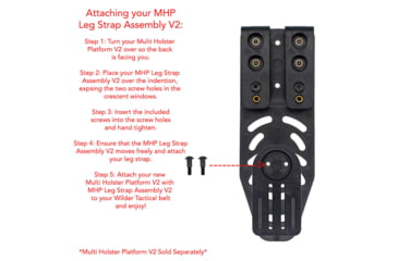 Image of Wilder Tactical MHP Leg Strap Assembly w/ 1in Web Leg Strap, Cobra FM Buckle, Right Hand, Black, MHPLSABK1FM