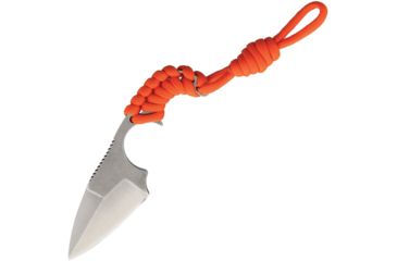 Image of Wildsteer KRILL Solid Blade Neon Orange Fixed Blade Knife, 2in, Stainless Steel, Standard Edge, Satin, Orange, Cord Wrapped Handle WSKR01N