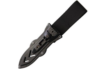 Image of Wildsteer SHERKAN Survival Knife, 10.63in Overall, 5.25in Black Powder Coated Bohler N690 SS Tanto Blade, Black Tactipren Handle, Black Nylon Sheath, SHE3113