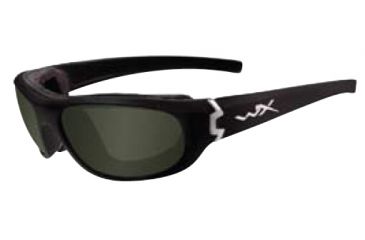 Image of Wiley X Curve Sunglasses - Smoke Green lenses, Gloss Black frame