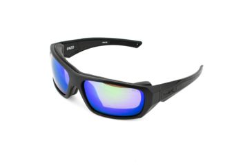 Image of Wiley X Enzo Sunglasses, Matte Black Frame,Polarized Emerald Mirror Amber Lens CCENZ07