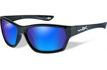 Image of Wiley X Moxy Sunglasses,Gloss Black Frame,Polarized Blue Lens WXSSMOX09