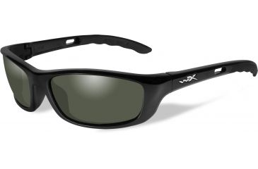 Image of Wiley X P-17 Single Vision Prescription Sunglasses, Gloss Black Frame, P-17SV
