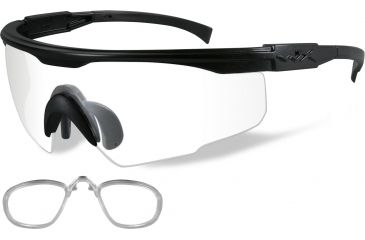 Image of Wiley X PT-1 Sunglasses - Matte Black Frame w/ 2 Lens Package (Smoke Grey, Clear) w/ RX Insert PT-1SCRX