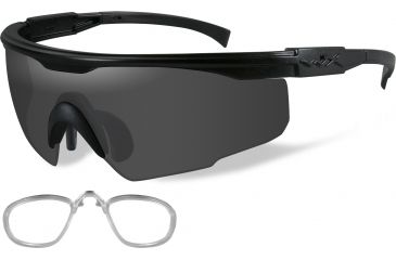 Image of Wiley X PT-1 Sunglasses - Matte Black Frame w/ 3 Lens Package (Smoke Grey, Clear, Light Rust) w/ RX Insert PT-1SCLRX