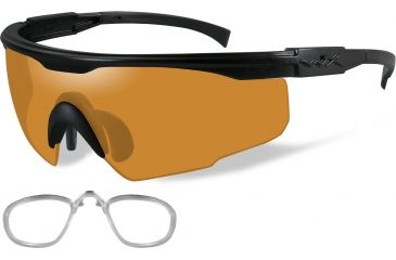 Image of Wiley X PT-1 Sunglasses - Matte Black Frame w/ Light Rust Lens w/ RX Insert PT-1LRX