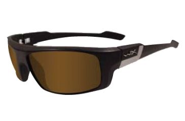 Image of Wiley X Quake Sunglasses - Polarized Bronze Lenses, Black Frame SSQUA04
