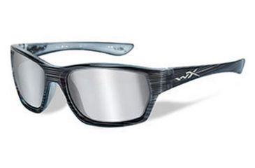 Image of Wiley X Street Series Moxy Sunglasses,Black Streak Frame,Silver Flash Smoke Grey Lens SSMOX02