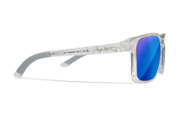 Image of Wiley X WX Alfa Sunglasses, Gloss Clear Crystal Frame, Captivate Polarized Blue Mirror Lens, AC6ALF09