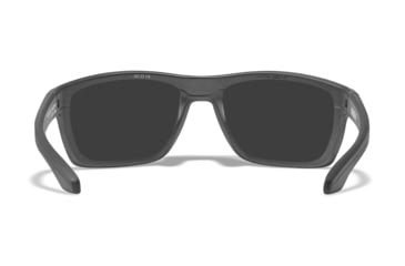 Image of Wiley X WX Kingpin Safety Sunglasses, Matte Graphite Frame, Captivate Pol Blue Mirror Lens, ACKNG19