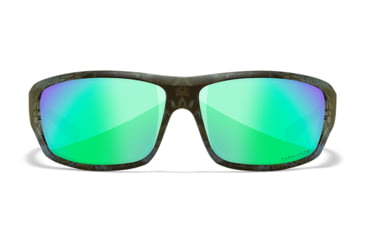Image of Wiley X WX Omega Sunglasses, Kryptek Neptune Frame, Captivate Pol Green Mirror Lenses, ACOME13
