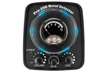 Image of Winbest Pro-200 Metal Detector, Water Resistant Coil, Adjustable Stem Up to 47 in, Black BE12592