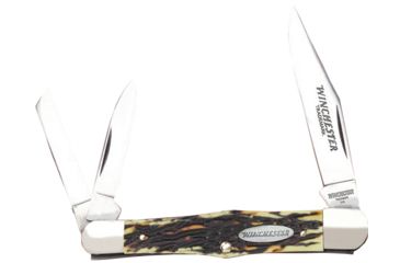 Image of Winchester Knives 3 1/2in, 3 Blade Whittler w/ Stag Delrin Handle, Clam Pack W 40 14070 C