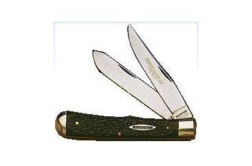 Image of Winchester Knives 3 5/8in, 2 Blade Canoe w/ Black Jigged Delrin Handle W 20 29017