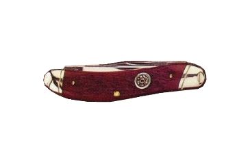 Image of Winchester Knives 30.30 Cartridge Shield Series Three Backspring Whittler Folding Knife,3.75in,3 Blade,Burnt Orange Bone Handle W 18 39049-BO
